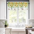 thumbnail image 3 of 3-Piece Kitchen Curtains and Valances Set Watercolor Sunflower Butterfly Rod Pocket Soft Kitchen Curtain Set Washable Kitchen Window Curtains Set Farmhouse Eucalyptus Leaves, 3 of 6
