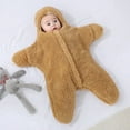 thumbnail image 2 of YUGYXL Baby Wearable Sleeping Stroller Blanket Infant Windproof Starfish Fleece Warm Snowsuit for Newborn Babies Swaddle Bag Jumpsuit RomperSeptember Gift for Baby Khaki,90, 2 of 4