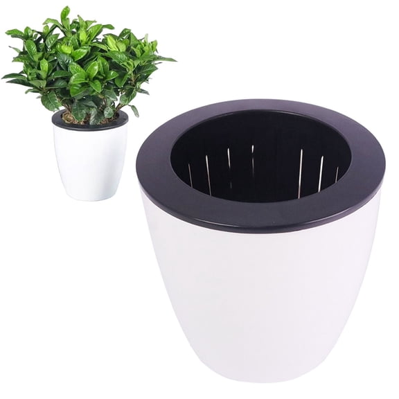 YCCMML Self Watering Pots, 1-Pack Automatic Planters with Water Reservoir for Indoor Plants, Lazy Garden Resin Flower Pot