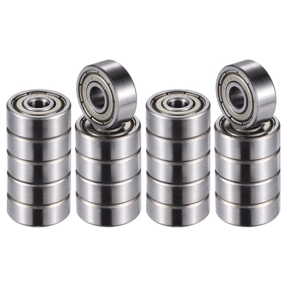 Unique Bargains 20pcs 624ZZ 4x13x5mm Double Metal Shield Single Row Deep Groove Ball Bearings Silver Tone