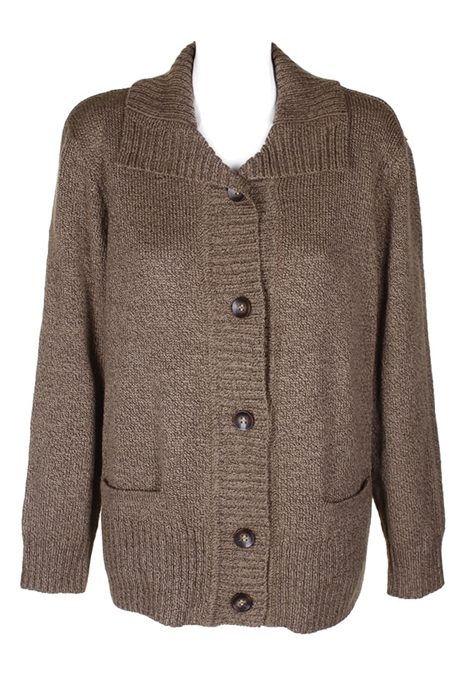 marled button front cardigan