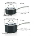 thumbnail image 3 of Cooks Standard Nonstick Sauce Pan Set, 1Qt & 2Qt Hard Anodized Saucepans with Lid Cooking Pots, Oven Safe, Easy to Clean, Black, 3 of 6