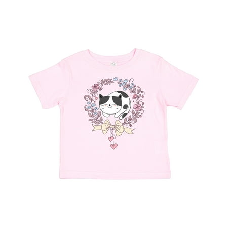 

Inktastic Cat Lover Gifts Flowered Wreath Gift Toddler Toddler Girl T-Shirt