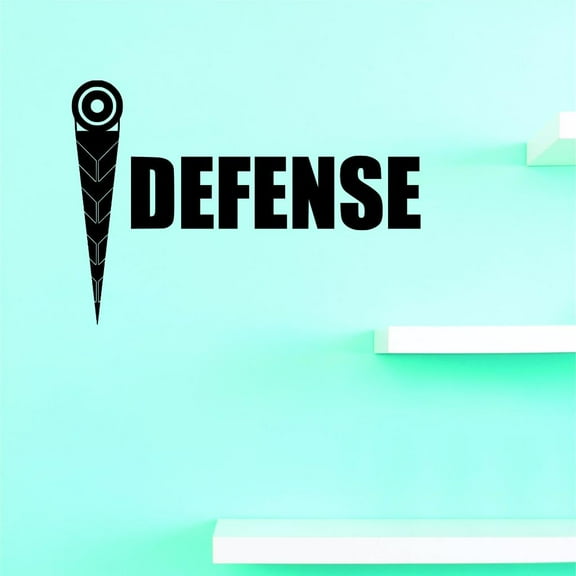 Custom Decals Defense Wall Art Size: 10 X 20 Inches Color: Black