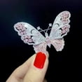 thumbnail image 2 of Diastar Jewels Round Pink Cubic Zirconia Women's Butterfly Brooch Pin 14K White Gold Finish Silver, 2 of 4