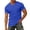Blue, variant on Mens T-shirts Short Sleeve V Neck Chest Pocket Tops Solid Summer Casual Classic Fit T Shirts for Man Army Green XXXL