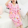 thumbnail image 2 of Kid's Pajamas Set 2-piece Cute Printed Sleepwear Short Sleeves Ruffle Cuff Nightwear Gift, 2 of 5