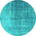 thumbnail image 1 of Ahgly Company Machine Washable Indoor Round Persian Turquoise Blue Bohemian Area Rugs, 8' Round, 1 of 4