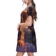 thumbnail image 2 of Easygdp Puppy Lying On A Cloud para Vestido Transpirable de Mujer, Vestido Suelto de Manga Corta con Pliegues y Bolsillos para el Verano, 2 of 6