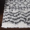 thumbnail image 5 of Abstract Stripe Plush Polypropylene Indoor Shag Runner Rug - 2’ 7” x 8', Black-Cream, 5 of 8