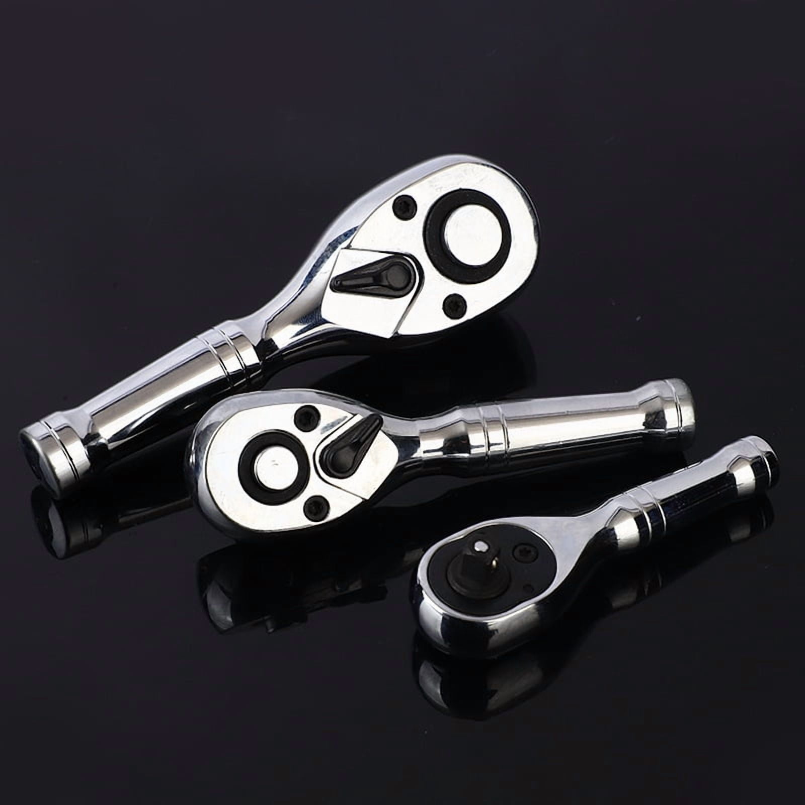 Ratchet Set, 1/4", 3/8", 1/2" Drive Ratchet Handle Wrench 72-Tooth Quick-Release Reversible, Gift for Men Mechanic Hand Tools