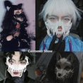 thumbnail image 4 of Máscara japonesa para adultos - Máscara de resina de media cara con calavera blanca, máscara de terror - Disfraz de cosplay, fiesta, Halloween, decoración, juego de rol, 4 of 4