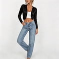 thumbnail image 6 of jjayotai Womens Cardigan Tops Open Front Bolero Shrug Cropped Top V Neck Loose Fitted Blouses Casual Sweater Jacket, 6 of 6