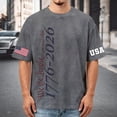 thumbnail image 2 of CONZONE 250Th Anniversary Usa Mens T-Shirts Short Sleeve 4Th Of July T Shirts for Men Crew Neck Patriotic Usa Flag Graphic Independence Day Tee Tops, 2 of 4