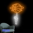 thumbnail image 2 of Handmadetneonsign Basketbball Neon Sign, Basketball Spinning On Skeleton Hand Wall Art Decor, Basketball Player Gift 79195, 2 of 5