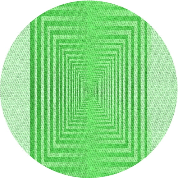 Ahgly Company Indoor Round Patterned Stoplight Go Green Area Rugs, 5' Round