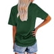 thumbnail image 2 of Blusa de Manga Corta Cuello Redondo Impreso Señoras Casual Top, Blusa Ligera de Poliéster para el Trabajo, la Fiesta Y Toda la Temporada de Uso Diario, 2 of 4