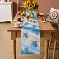 thumbnail image 2 of Blue Coastal Turtle Table Runner 72 Inches, Sea Nautical Summer Beach Ocean Bed Runner Dresser Scarves Tabletop for Indoor Outdoor Parties/Ceremony/Banquet, 18" x 72", 2 of 9