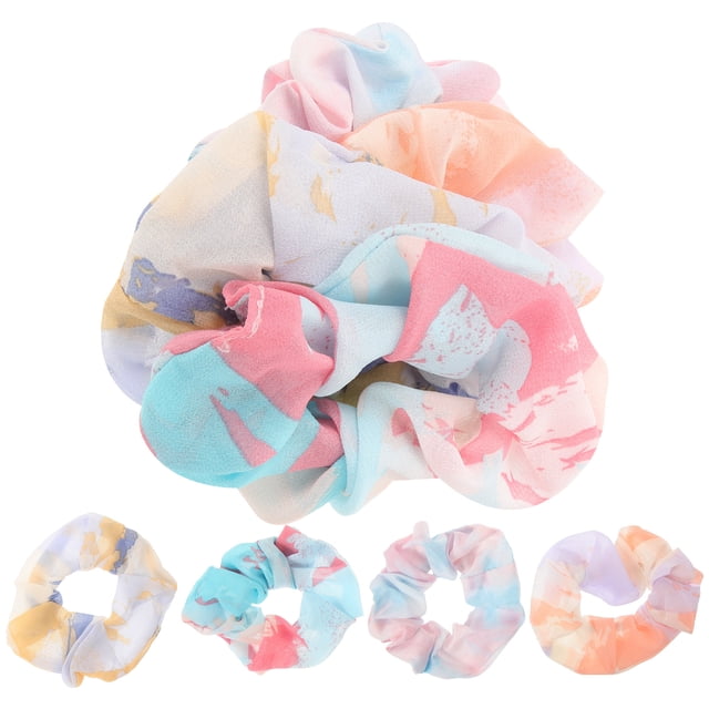 MasteelfCA 8pcs Tie-dye Hair Ropes Gradient Color Scrunchies Hair Rings Hair Accessories