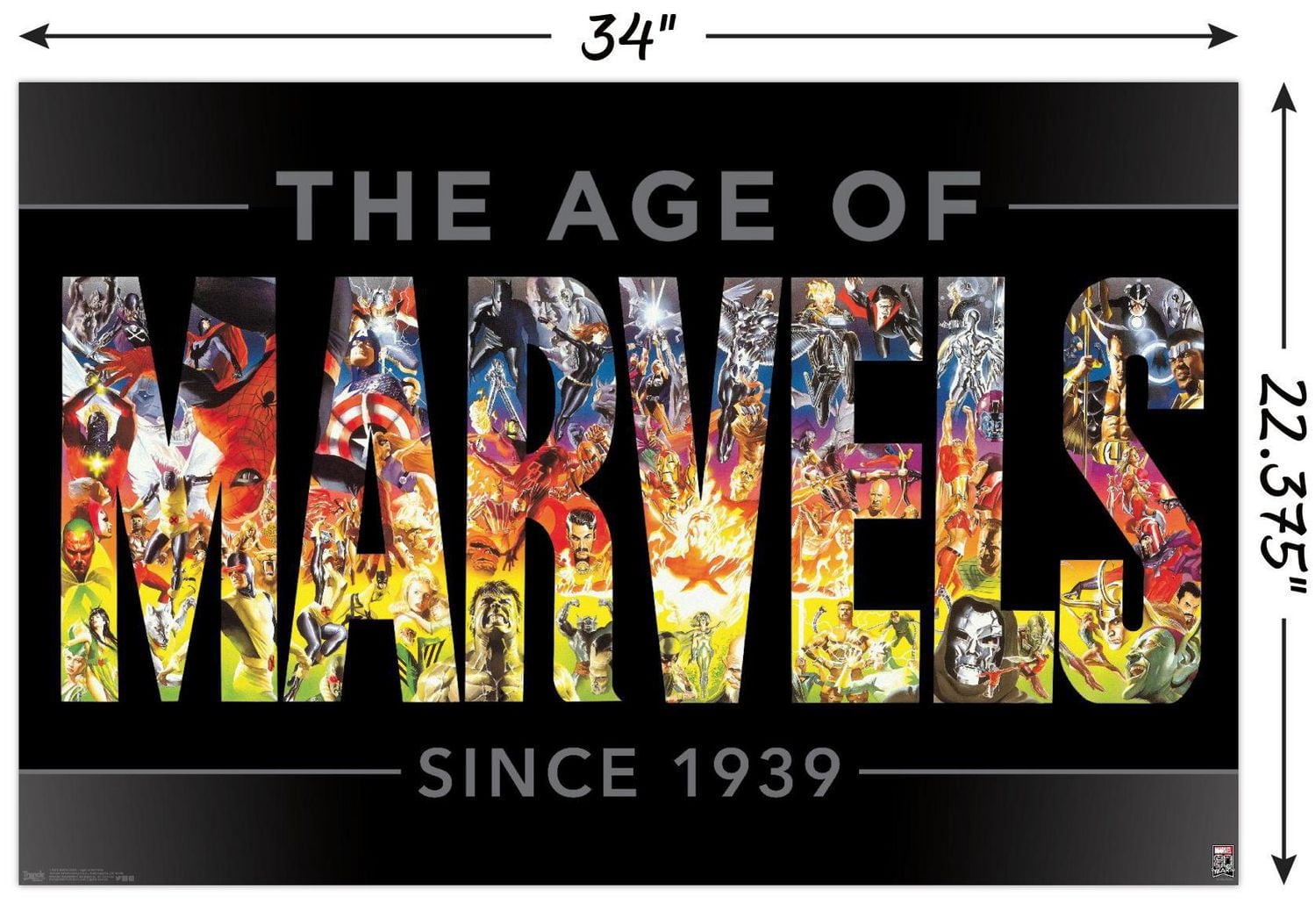 Marvel Comics - Marvel 80th Anniversary - Age of Marvels Wall Poster, 22.375" x 34"