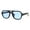 Black (Blue), variant on Retro Fashion Sunglasses Square Pilot Flat Top Keyhole Bridge UV400 Black, Blue