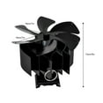 thumbnail image 4 of 6-Blade Flue Pipe Stove Fan Fireplace Wood Burning Heat Powered Stove Fan Home, 4 of 19