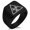 Black, variant on Stainless Steel Biohazard Triangle Geometric Pattern Biker Style Polished Ring