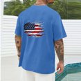 thumbnail image 5 of Chiccall Mens Independence Day Patriotic Day American Flag Graphic T Shirts Crew Neck Short Sleeve Casual Loose Plus Size Summer Shirt Tops XL Blue, 5 of 5