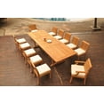 thumbnail image 4 of Grade-A Teak Dining Set: 12 Seater 13 Pc: 118" Double Extension Mas Rectangle Trestle Leg Table And 12 Lagos Chairs (2 Arm & 10 Armless Chairs) WholesaleTeak #WMLG14, 4 of 5