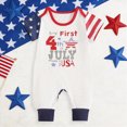thumbnail image 2 of KPOPLK Newborn Baby Boy Clothes Pajama Button Down Short Sleeve USA Print Romper Jumpsuit Collared Bodysuit One-Piece PJM Size 0-3 Months,Beige, 2 of 7