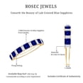 thumbnail image 6 of Rosec Jewels Princess Cut Lab Grown Blue Sapphire Half Eternity Band - Certified Blue Sapphire Diamond Ring - AAAA Quality, 10K Yellow Gold, US 3.50, 6 of 7