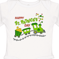 thumbnail image 4 of Inktastic Happy St. Patrick's Day Shamrock Train Boys or Girls Long Sleeve Baby Bodysuit, 4 of 5