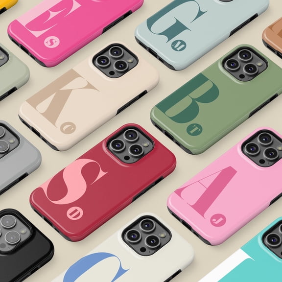 Personalized Large Initial Case for iPhone Samsung Custom Monogram Name