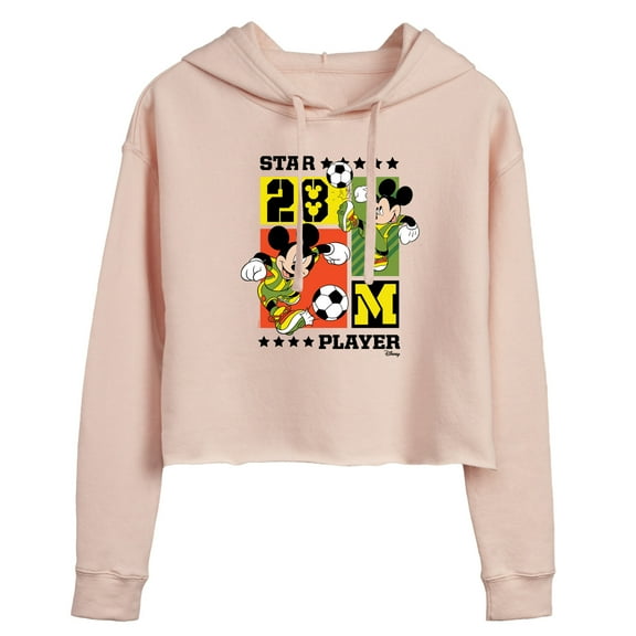 Disney - Mickey Soccer  - Juniors Cropped Pullover Hoodie