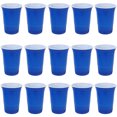 thumbnail image 1 of FELTECHELECTR 50 vasos de plástico desechables de 450 ml, vajilla para fiestas, juegos, cafeterías, bares y restaurantes (azul), 1 of 7