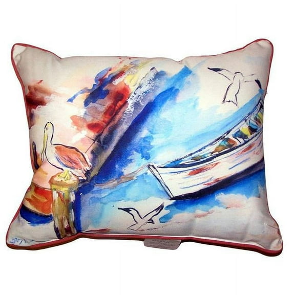 Betsy Drake HJ663 16 x 20 in. Rowboat & Birds Large Indoor & Outdoor Pillow