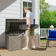 Dextrus 120 Gallon Large Deck Box, Upgraded Resin Outdoor Storage Boxes