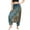 Blue, variant on Women's Baggy Boho Yoga Pants Jumpsuit Floral Printed Jumper Romper Smocked Waist Drawstring Gypsy Pant Bohemian Hippie Bloomer Balloon Black One Size