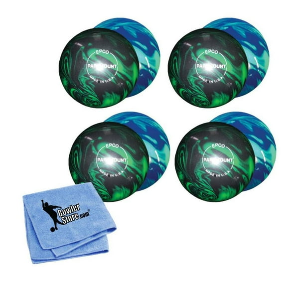 EPCO Candlepin Bowling Balls - Marbleized Glow -Green  Black (4 1/2 inch- 2lbs. 6oz.) 4 Balls