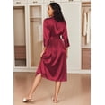 thumbnail image 4 of Ekouaer Silk Robes for Women Long Satin Bride Bridesmaid Wedding Party Robes Lightweight Sexy Sleepwear with Pockets, 4 of 7