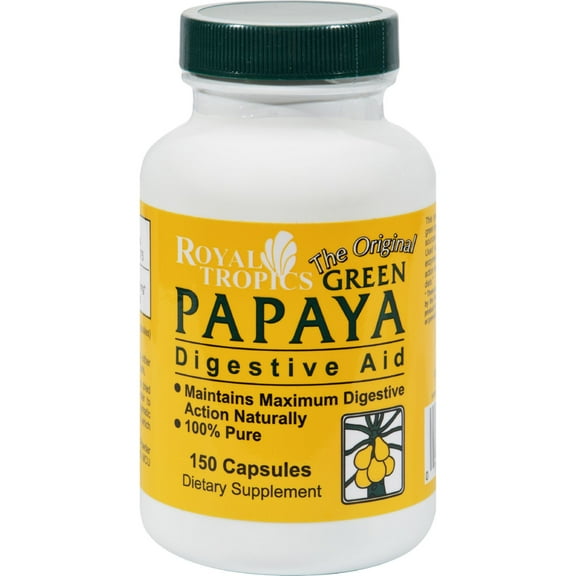 Royal Tropics The Original Green Papaya Digestive Aid 150 Capsules