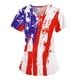 thumbnail image 3 of Blusa de manga corta con cuello en V para mujer, blusa de bolsillo con estampado de uniforme de trabajo Pompotops hkajfhjk464798, 3 of 3