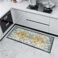 Boho Kitchen Decor Rug, Vintage Bohemian Floral Runner Rug for Kitchen
