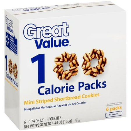 Great Value Gv 100 Cal Striped Shrtbrd Cookie 4.4oz