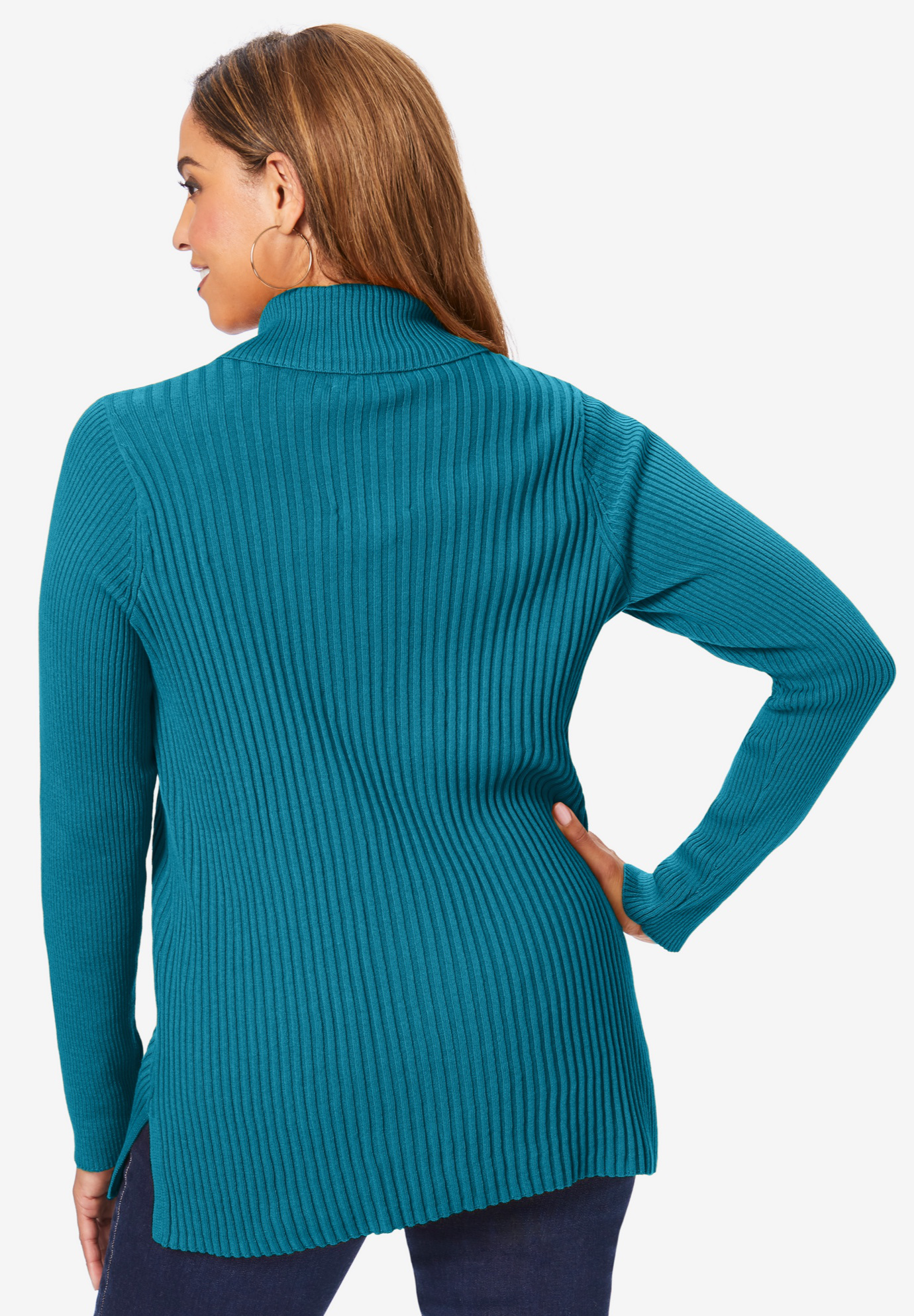 Jessica London Women's Plus Size Ribbed Collar Sweater - image 3 of 4