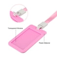 thumbnail image 5 of Uxcell 4.3"x2.7" ABS Vertical Slide Cover ID Badge Holders with Lanyard Pink 2Pack, 5 of 6