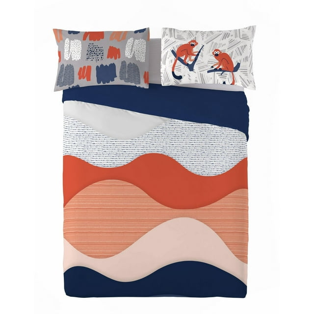 Gouchee Home Mico Queen 3-Piece Duvet Cover Set – Modern Geometric Reversible Cotton Bedding