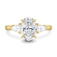 thumbnail image 3 of ESTE ORIGIN 2.00Ct Lab-Grown Oval Diamond Trilogy Engagement Ring – IGI Certified, Pear Side Stones, Cathedral Three-Stone Ring in 14K Yellow Gold for Women, 3 of 7