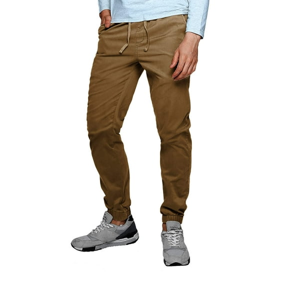 Pantalones de chándal para hombre, holgados, corte chino, color caqui 40