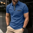 thumbnail image 2 of Kcolen Men's Polo Shirts With Pocket Men's Summer Casual Short Sleeve Shirt with Zipper Pocket Solid Tops Summer Casual Beach Basic, 2 of 5